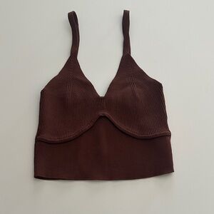 Forever 21 Rust Ribbed Knit Top